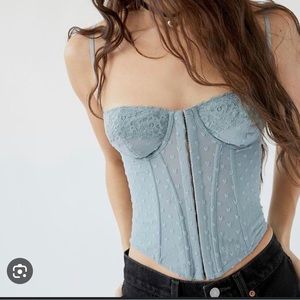 Blue Urban Outfitters “Out from under” corset size Small
